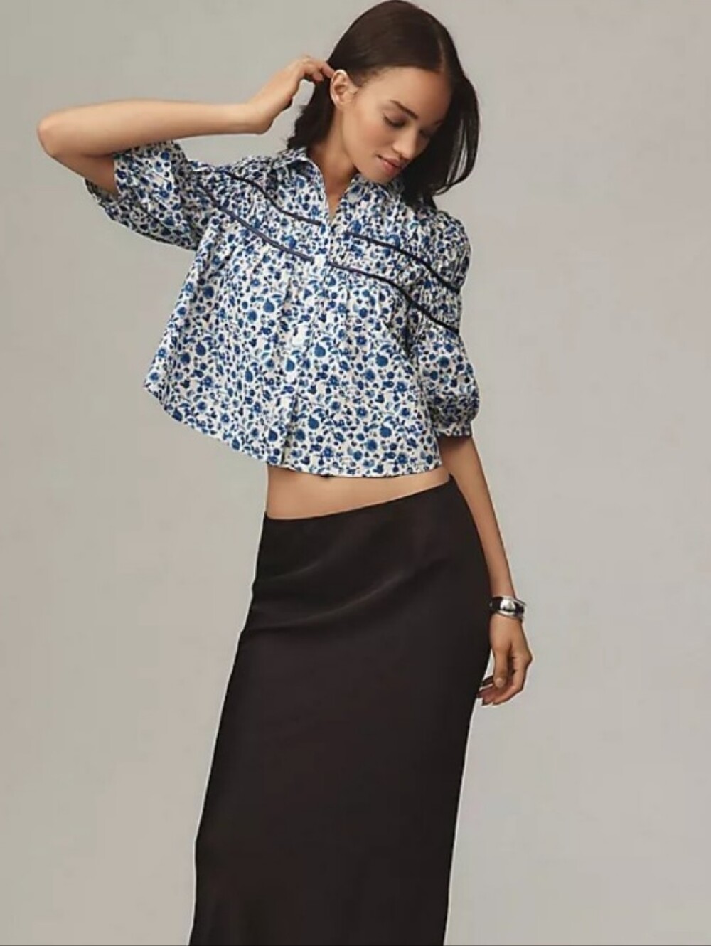 Anthropologie Maeve The Leandra Shirred Yoke Blouse Size XL